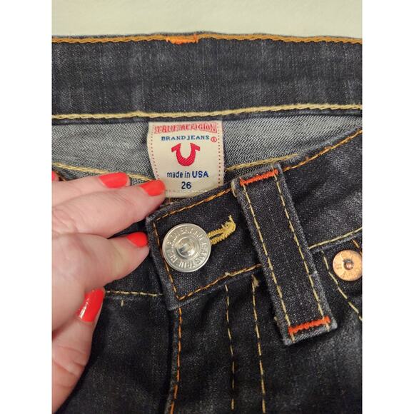 True Religion Billy Cut Flap Black Jeans - Women's Size 26 - Picture 7 of 10